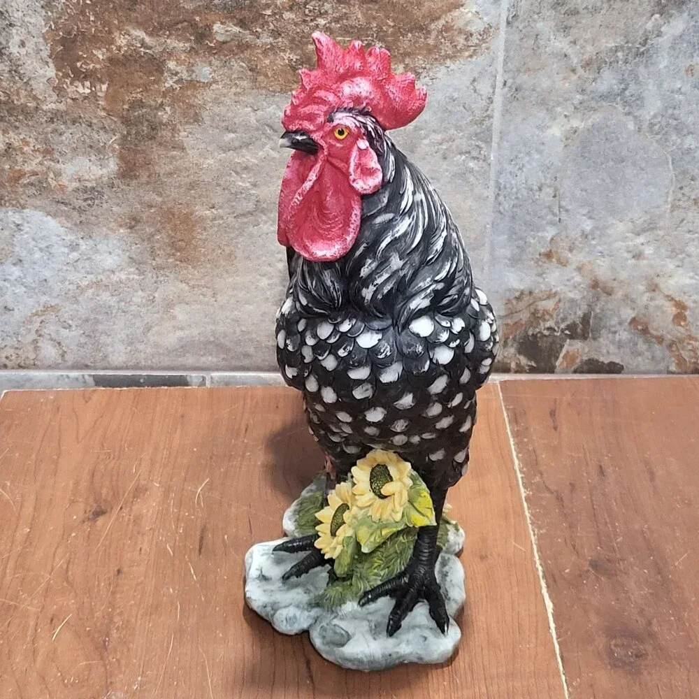 Vintage Crowing Sound Welcome Chicken Rooster Figurine 13 In Tall Farmhouse Deco
